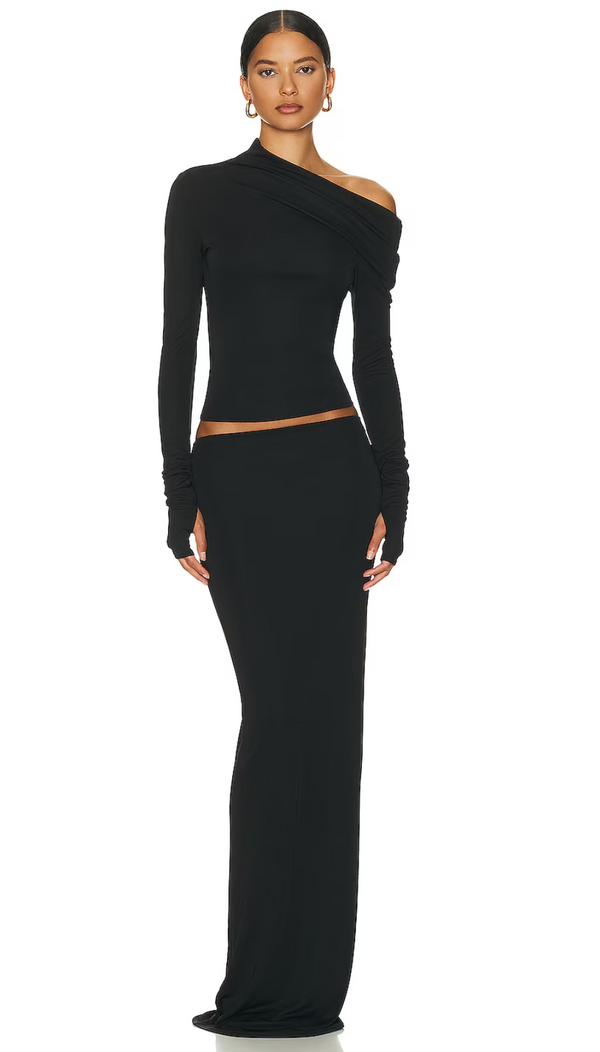 Matte Jersey Slim Skirt